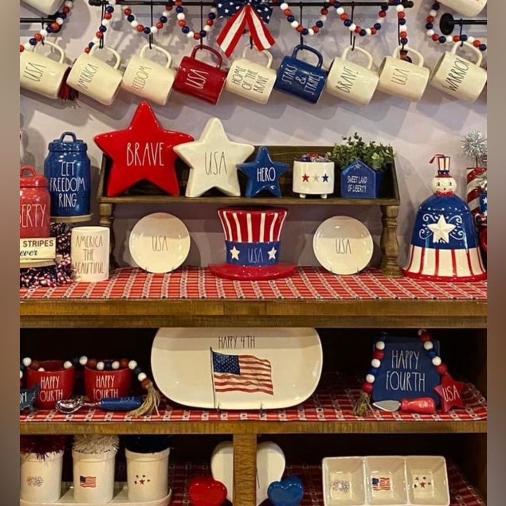 NIB Rae Dunn Happy 4th oval platter